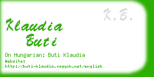 klaudia buti business card